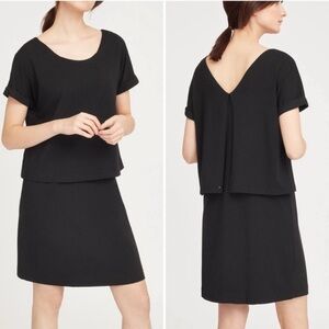 NWT Cuyana | Overlay Tee Dress Black Plus Size XL Pima Cotton Quiet Luxury